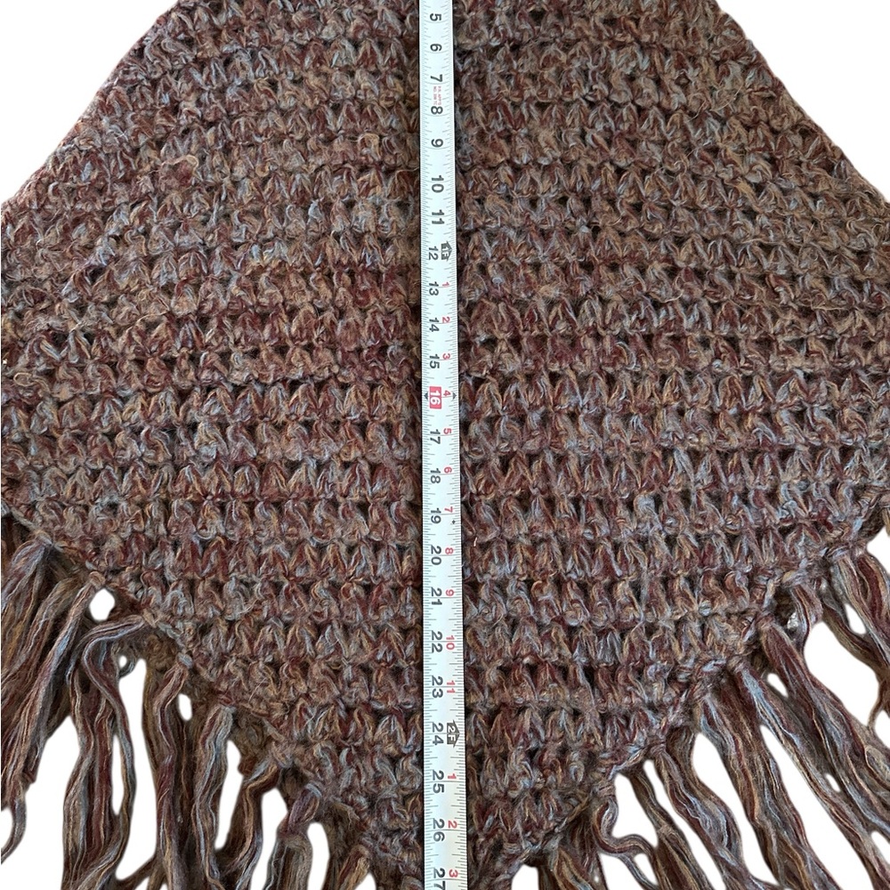 SAY WHAT? Chunky Knit Fringe Poncho Sweater Boho Western Festival One Size - Picture 5 of 6